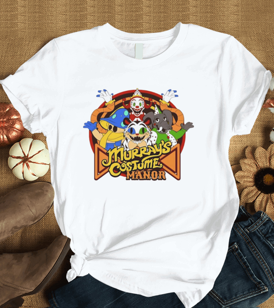 HEX X FNaF Secret Of The Mimic 2 Murray's Costume Manor With Clown And Animal Characters T-Shirt