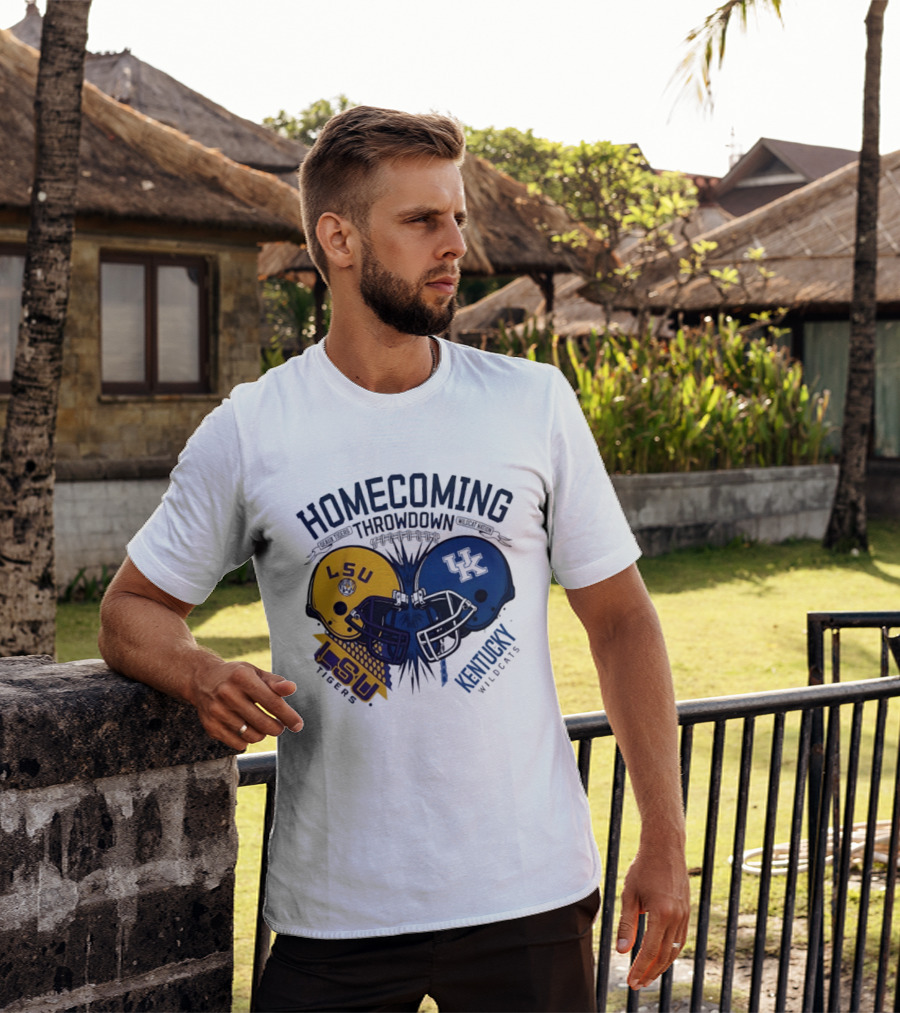 LSU Tigers Vs Kentucky Wildcats Football Homecoming Throwdown October 10 2026 Helmet Clash T-Shirt