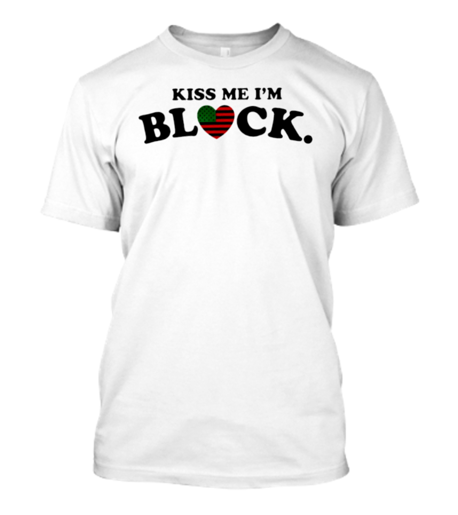 Kiss Me I'm Block St Patrick's Day Flag Heart T-Shirt