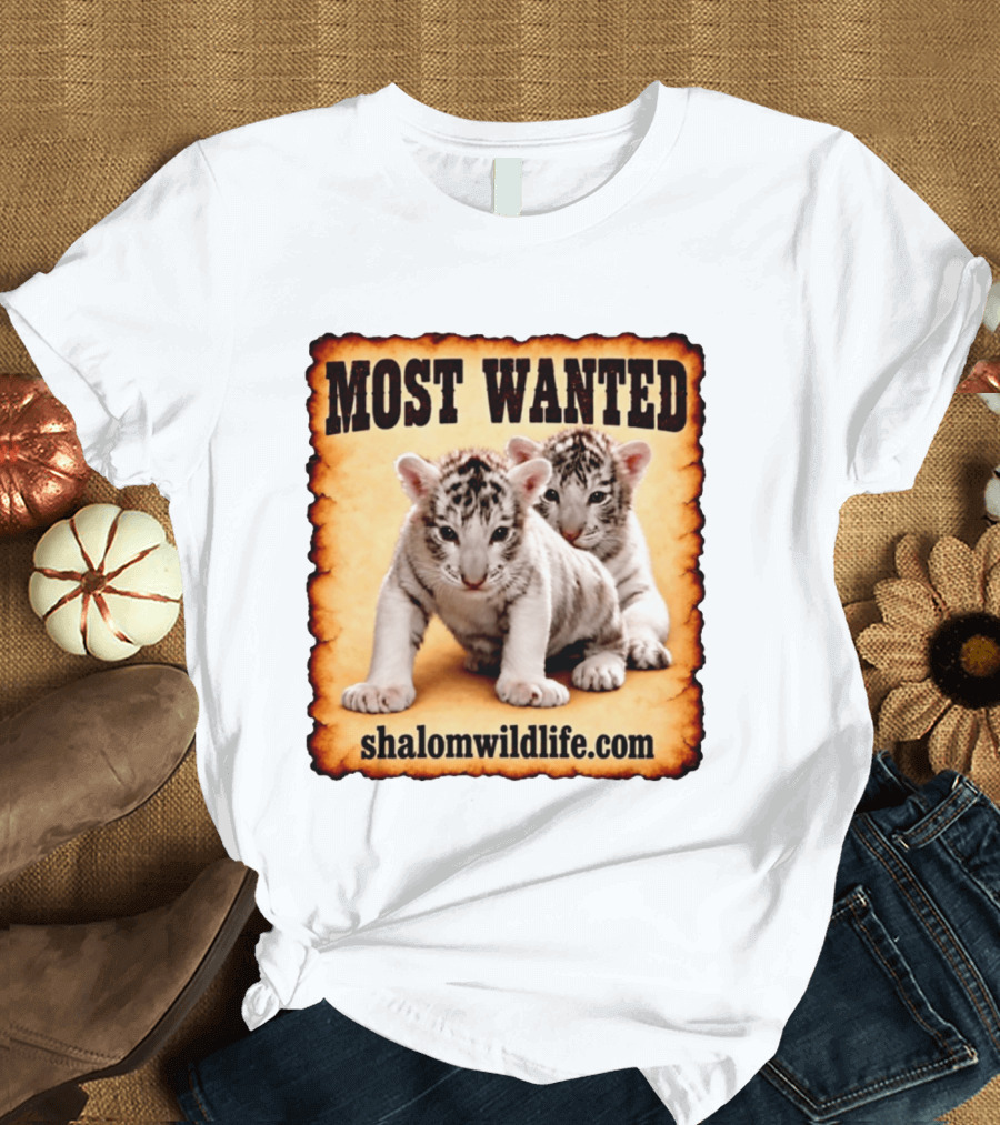 MOST WANTED White Tiger Cubs Shalom Wildlife T-Shirt
