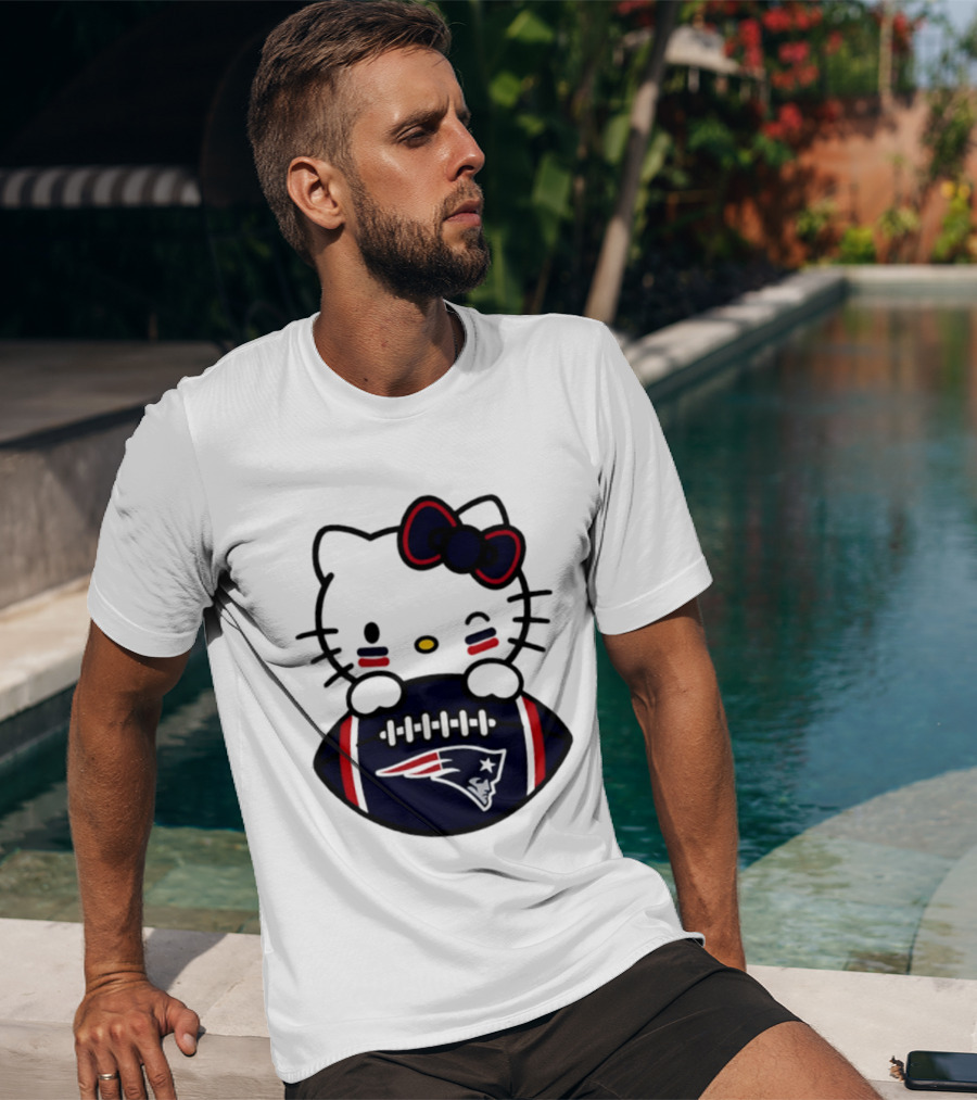 New England Patriots Hello Kitty Collaboration 2026 Football Season T-Shirt