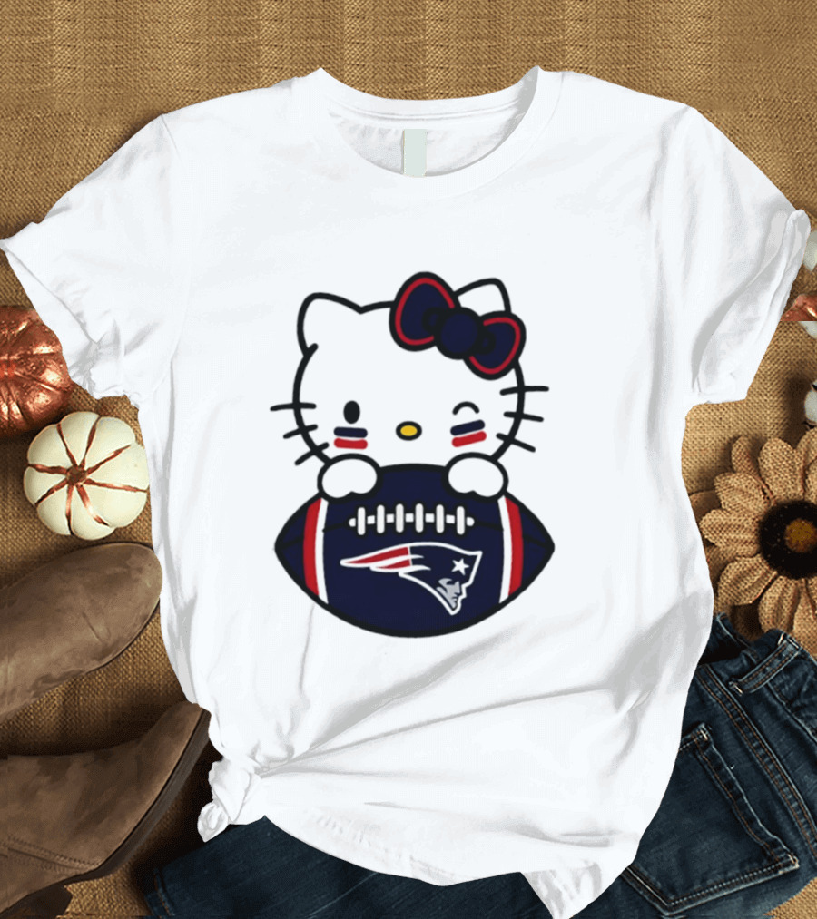New England Patriots Hello Kitty Collaboration 2026 Football Season T-Shirt