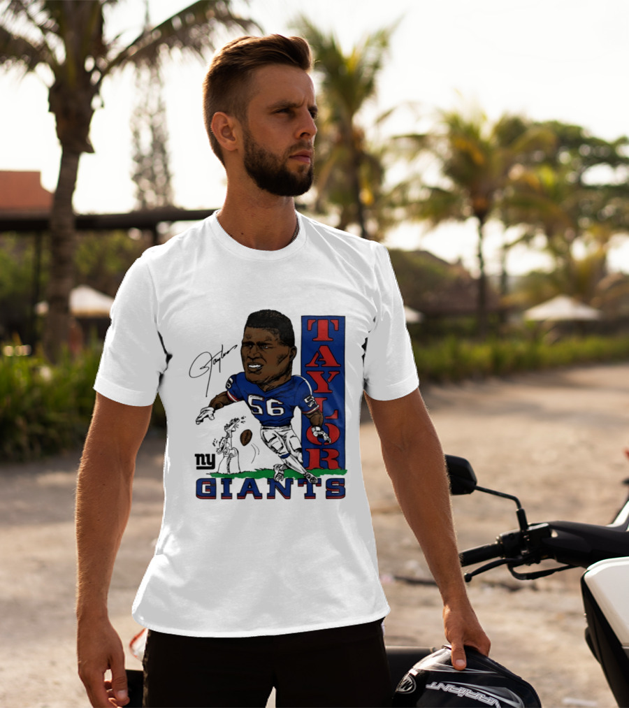 New York Giants Lawrence Taylor 56 Caricature Player T-Shirt