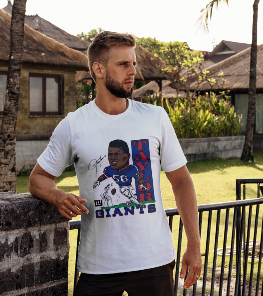 New York Giants Lawrence Taylor 56 Caricature Player T-Shirt