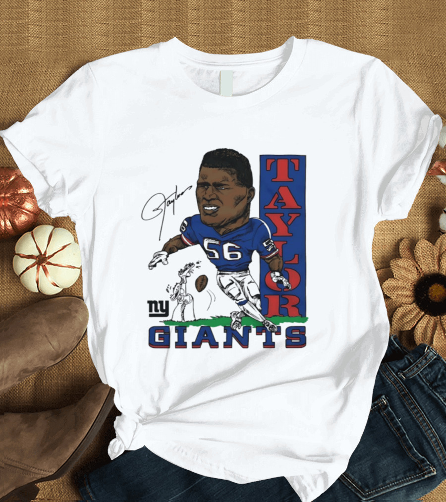 New York Giants Lawrence Taylor 56 Caricature Player T-Shirt