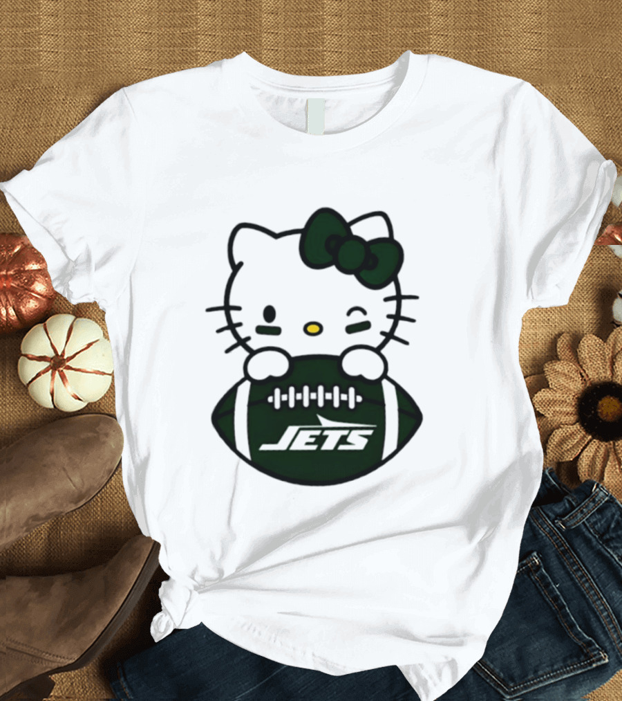 New York Jets Hello Kitty Football 2026 Season Collaboration T-Shirt