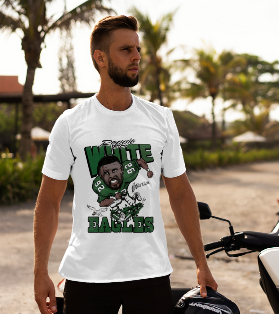 Philadelphia Eagles Reggie White 92 Player Caricature T-Shirt