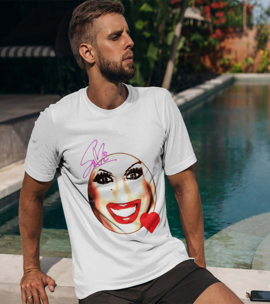 Sami Landri Big Face Heart Signature Red Lips T-Shirt