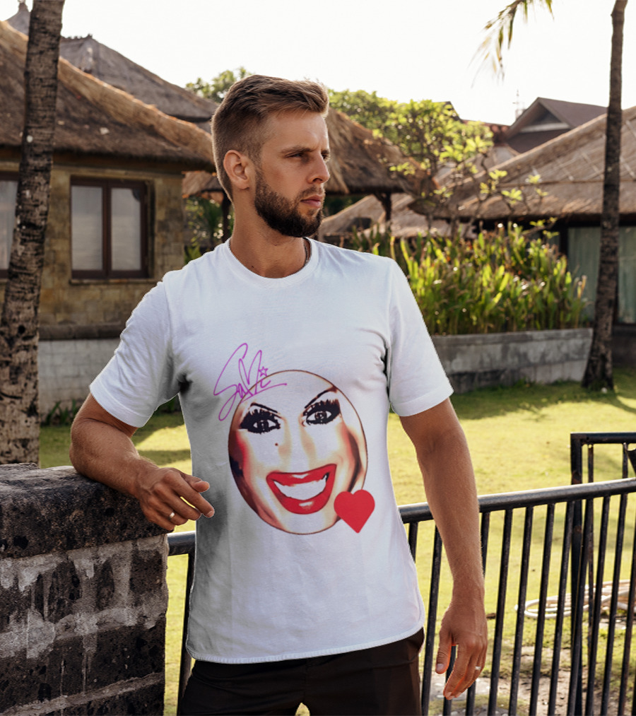 Sami Landri Big Face Heart Signature Red Lips T-Shirt