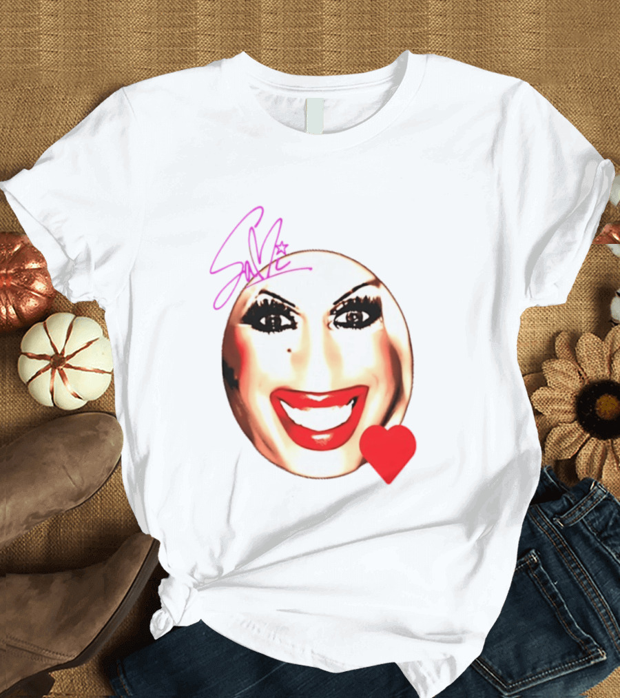 Sami Landri Big Face Heart Signature Red Lips T-Shirt