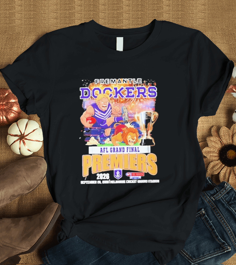 Fremantle Dockers 2026 AFL Grand Final Premiers Trophy Melbourne Cricket Ground Stadium T-Shirt