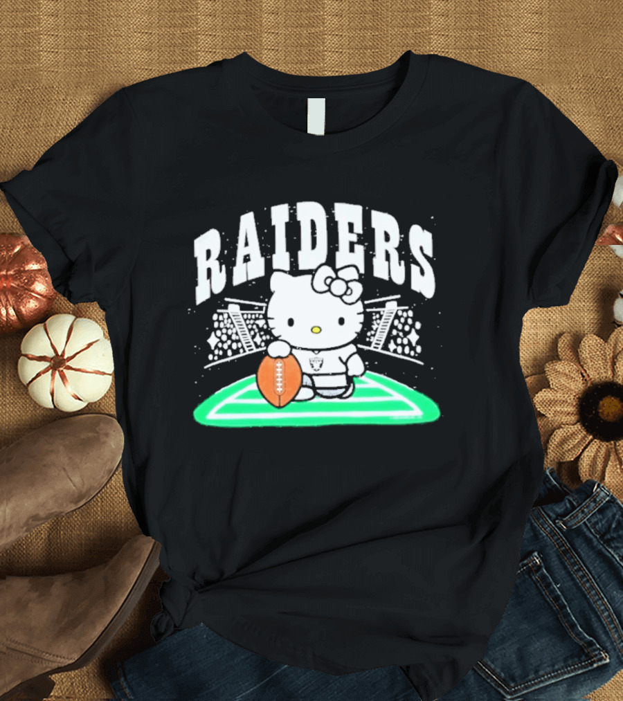 Hello Kitty Raiders Football Stadium Cartoon Collaboration T-Shirt