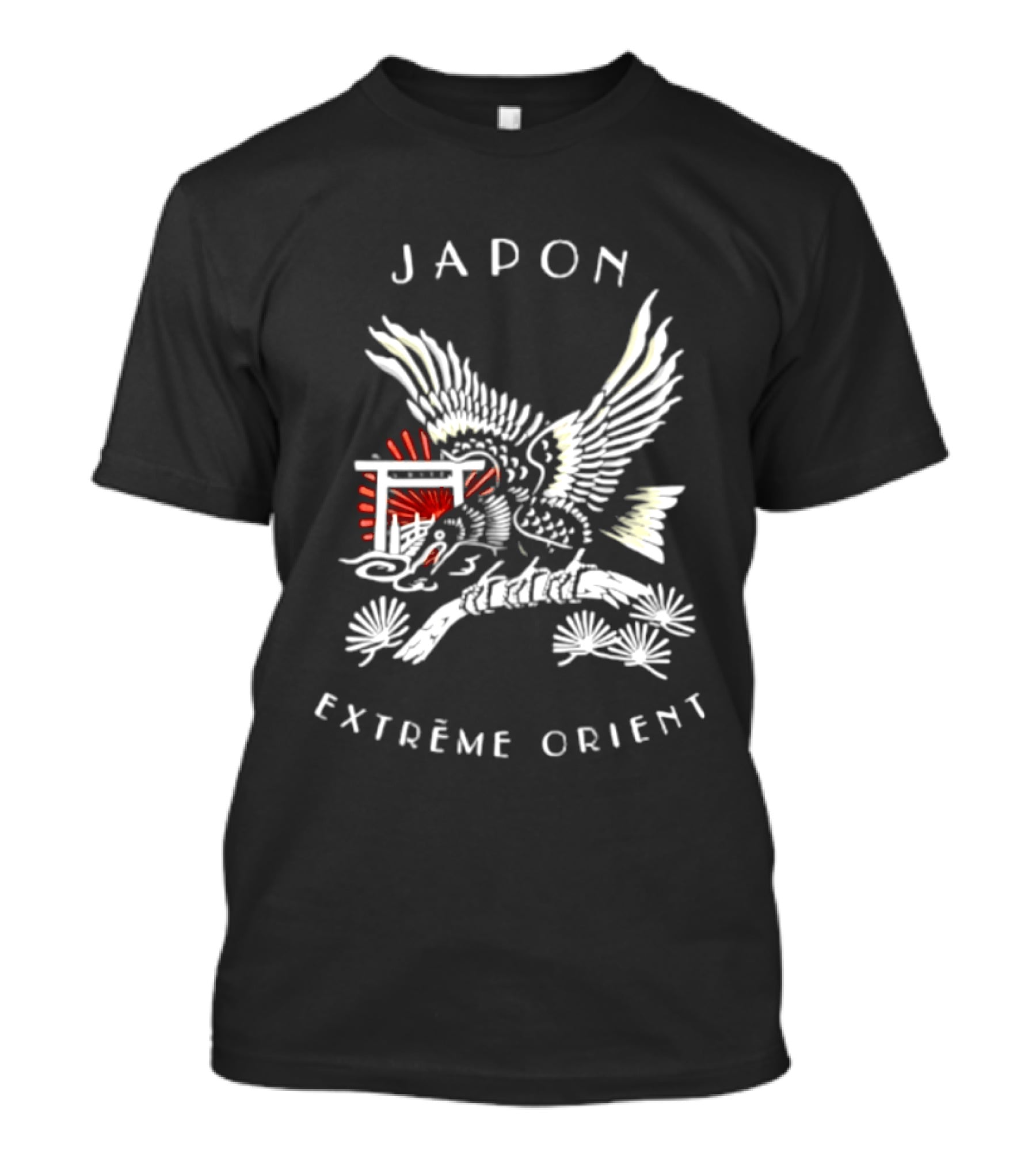 Japon Extrême Orient Flying Bird With Flowers T-Shirt