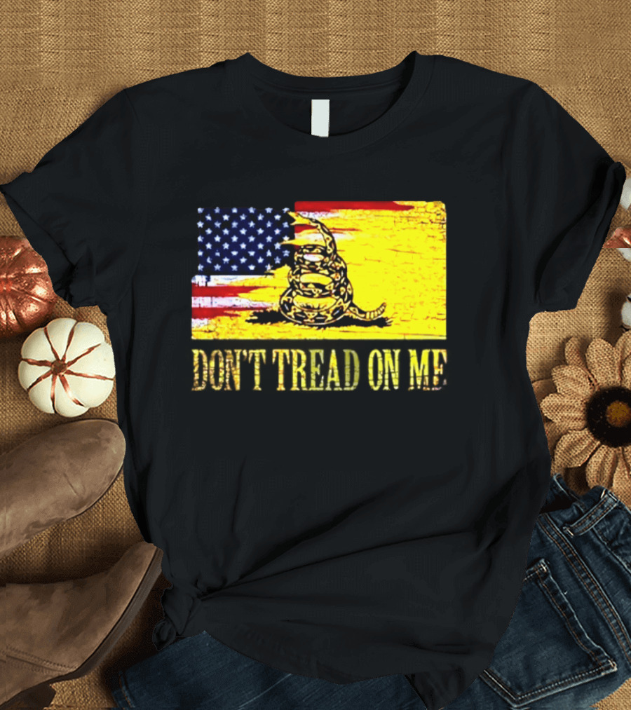 American Flag And Gadsden Snake Don't Tread On Me T-Shirt