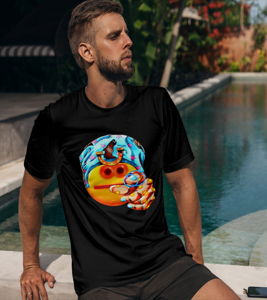 Johnny Joestar Emoji Icon With Star And Horse T-Shirt