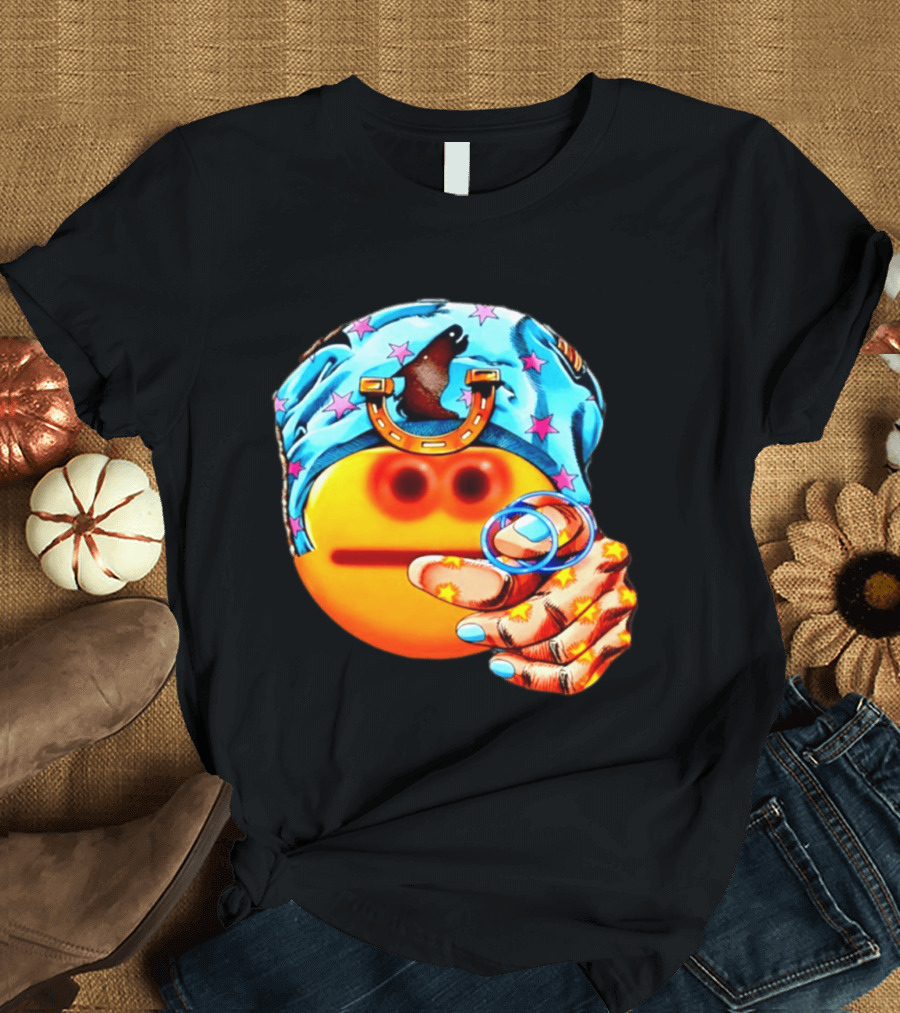 Johnny Joestar Emoji Icon With Star And Horse T-Shirt