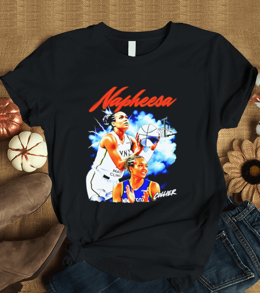 Napheesa Collier Minnesota Lynx Basketball Player In Action T-Shirt