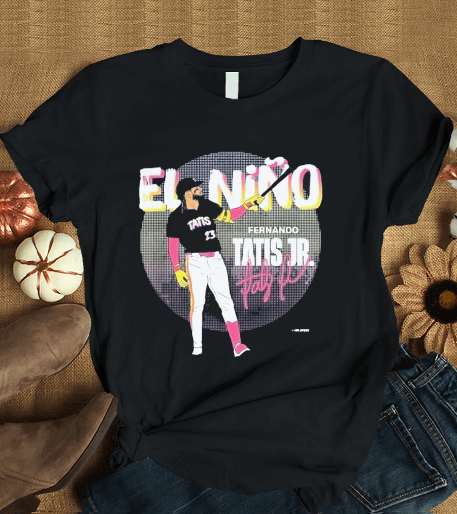 Padres Fernando Tatis Jr El Niño 23 Pink Bat Baseball T-Shirt