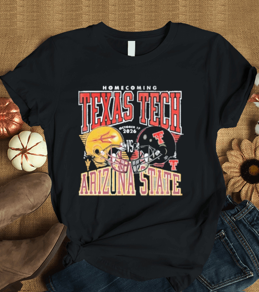 Texas Tech Vs Arizona State Homecoming Football 2026 Helmet Showdown T-Shirt