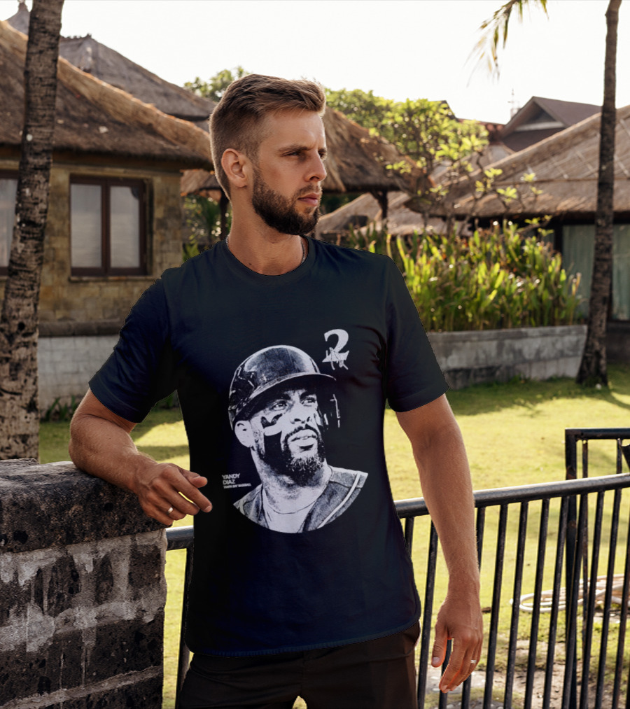 Yandy Diaz Tampa Bay Rays MLB 2026 Lineage Series Player Portrait Baseball Edition T-Shirt