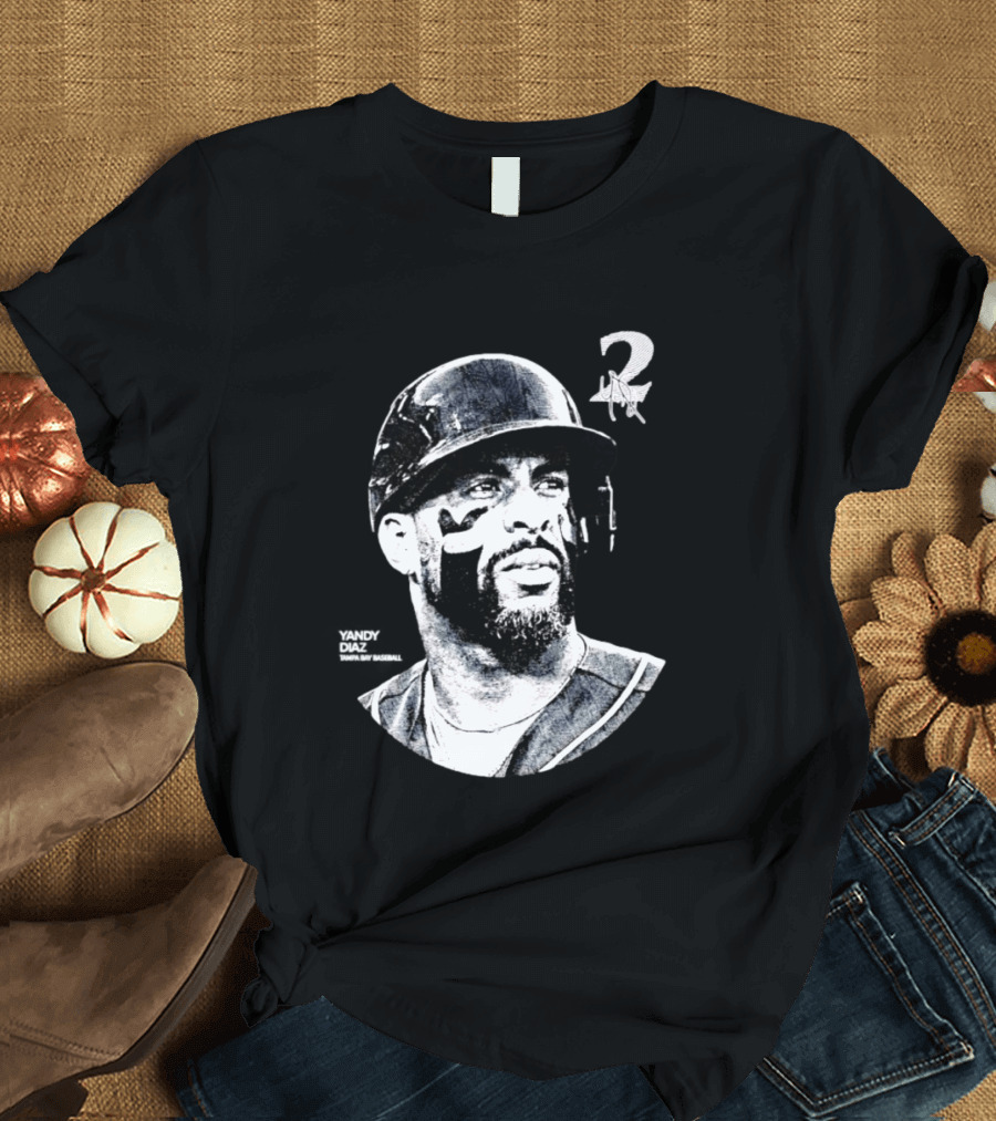 Yandy Diaz Tampa Bay Rays MLB 2026 Lineage Series Player Portrait Baseball Edition T-Shirt