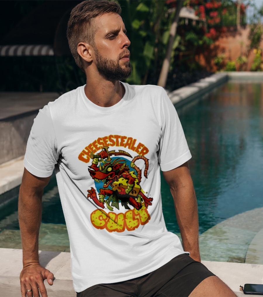 Cheesestealer Cult Rat With Cheese Halloween Fantasy T-Shirt