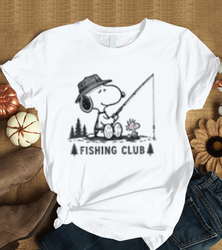 Snoopy Fishing Adventure Lake Life For Peanuts And Fishing Enthusiasts T-Shirt