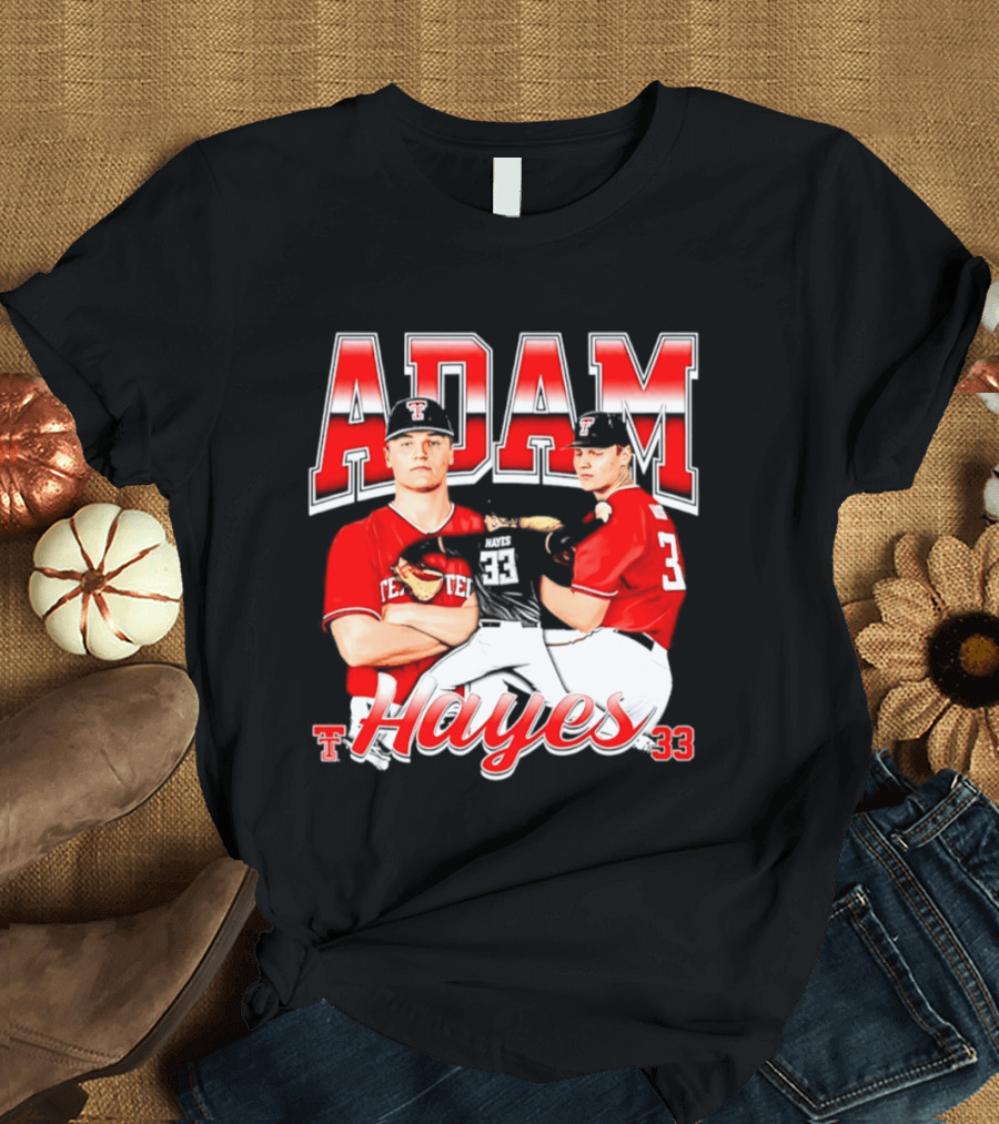 Adam Hayes Texas Tech 33 Red Raiders Football NCAA T-Shirt