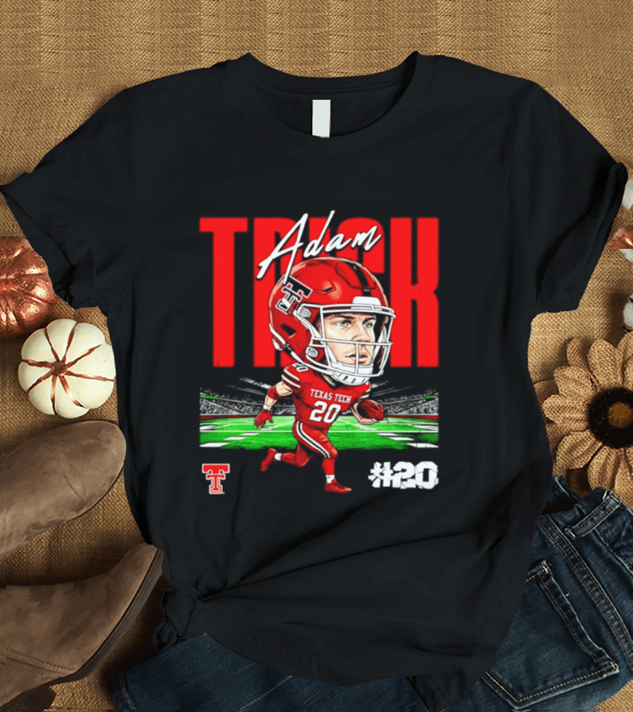 Adam Trick Texas Tech Red Raiders Football Caricature Stadium #20 T-Shirt