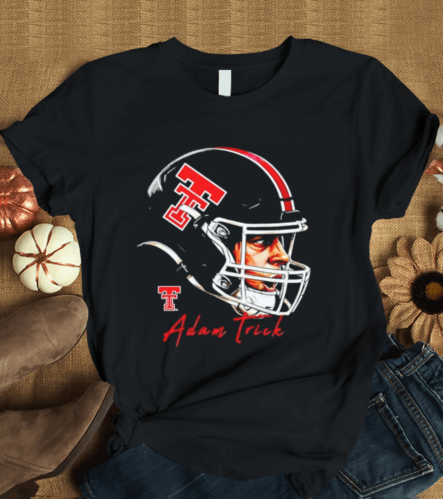 Adam Trick Texas Tech Red Raiders Football Helmet NCAA Game Face T-Shirt