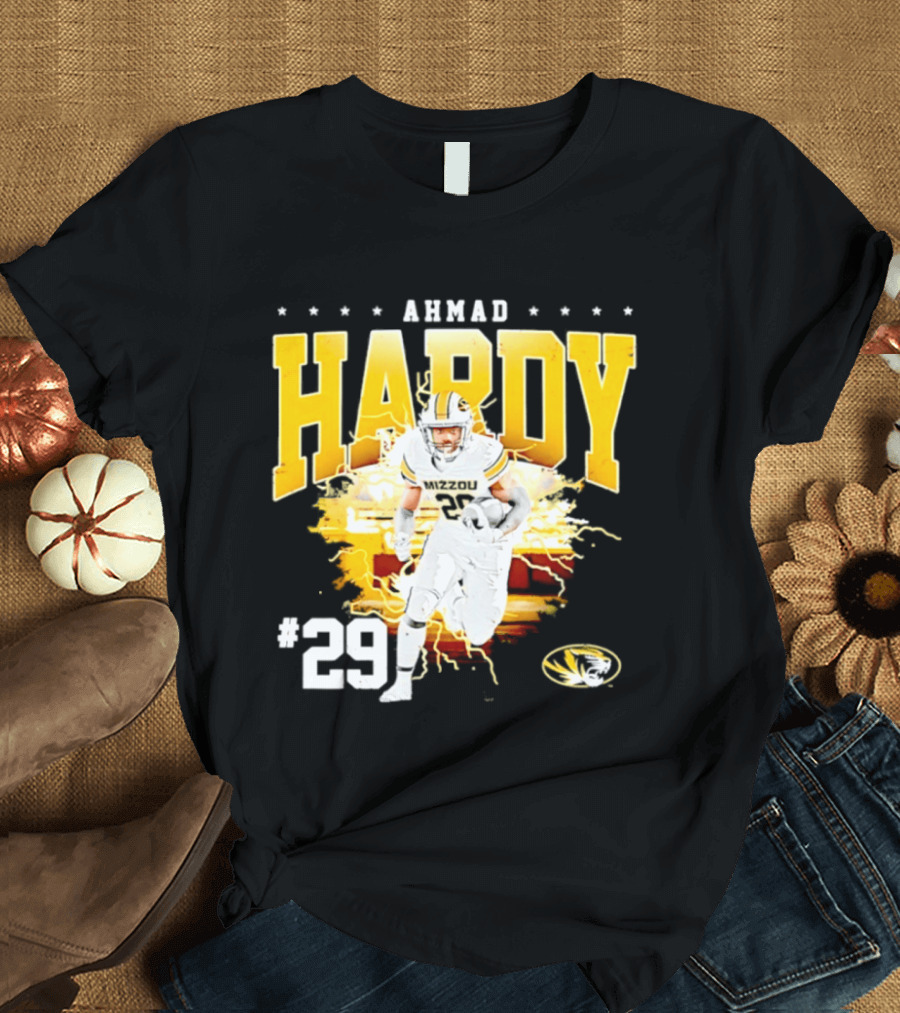 Ahmad Hardy Missouri Tigers NCAA Football #29 Lightning T-Shirt
