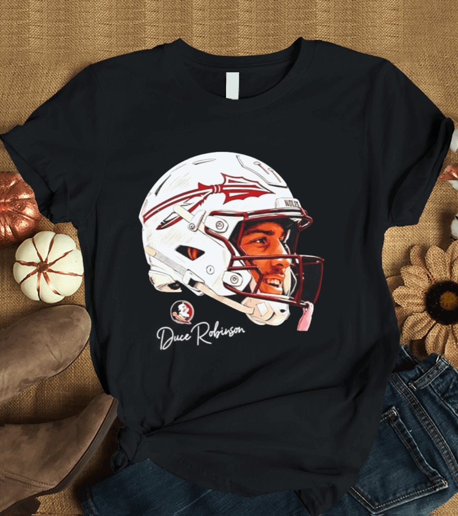 Duce Robinson Florida State Seminoles Football NCAA Game Face Helmet T-Shirt
