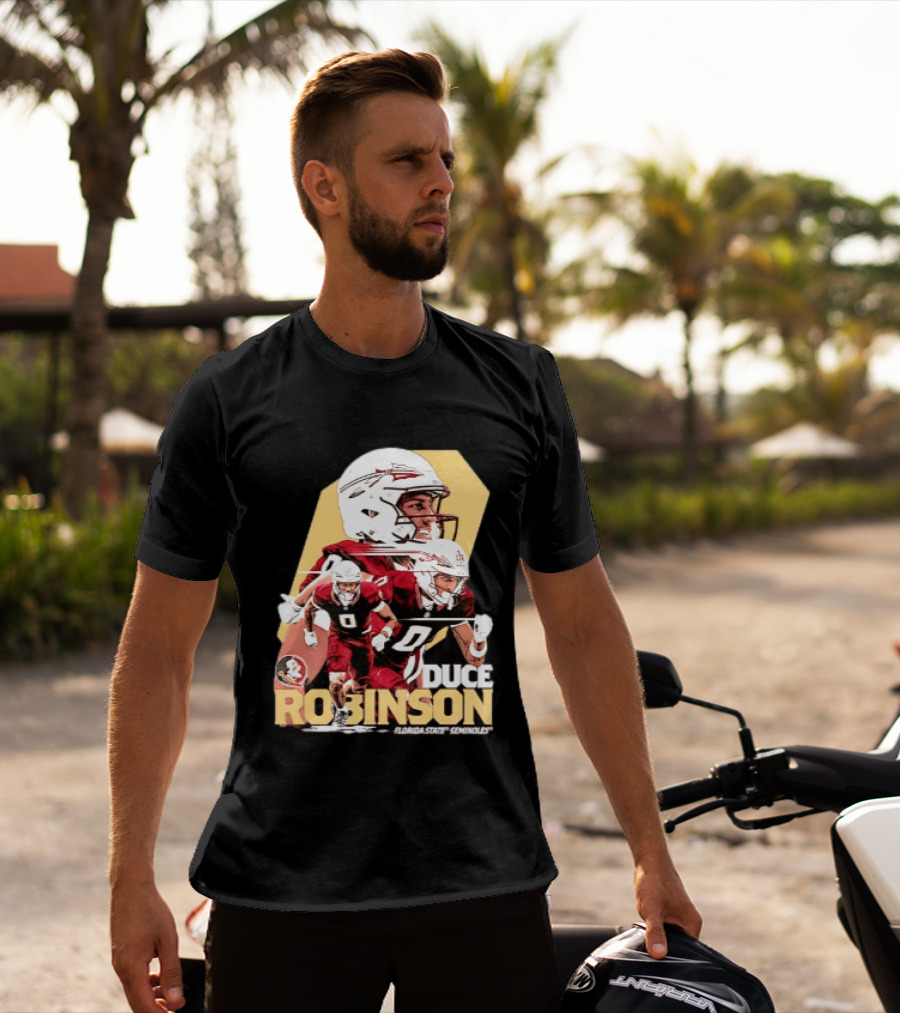 Duce Robinson Florida State Seminoles Football NCAA Player Action Montage T-Shirt