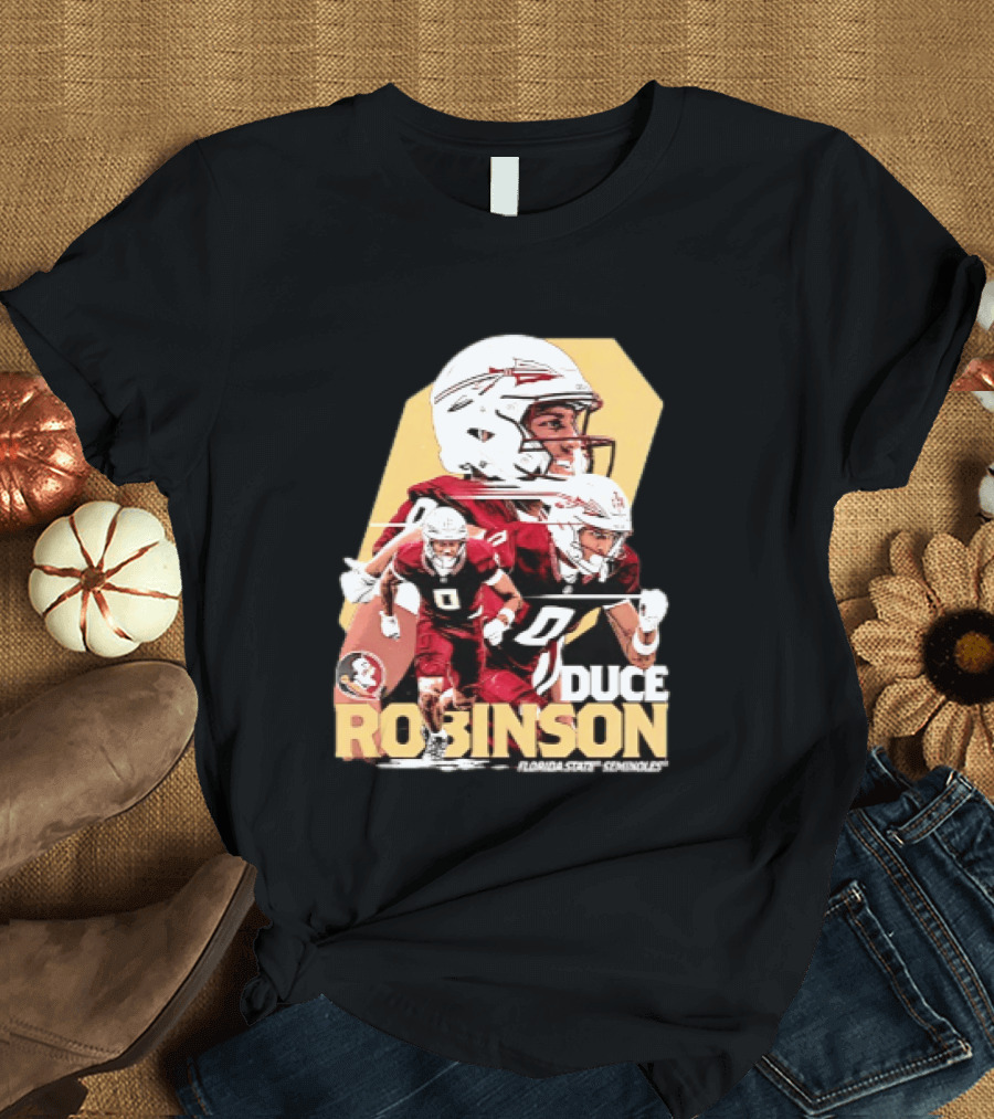 Duce Robinson Florida State Seminoles Football NCAA Player Action Montage T-Shirt