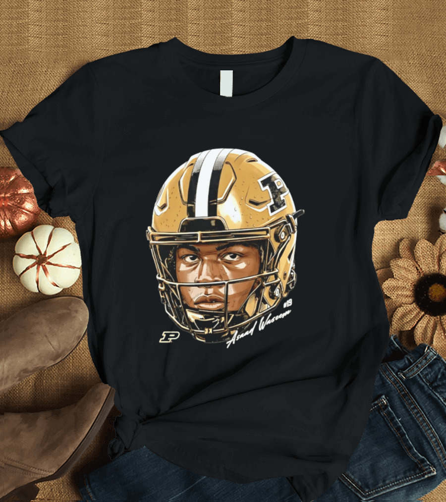 Asaad Waseem Purdue Boilermakers Football Helmet Game Face NCAA T-Shirt