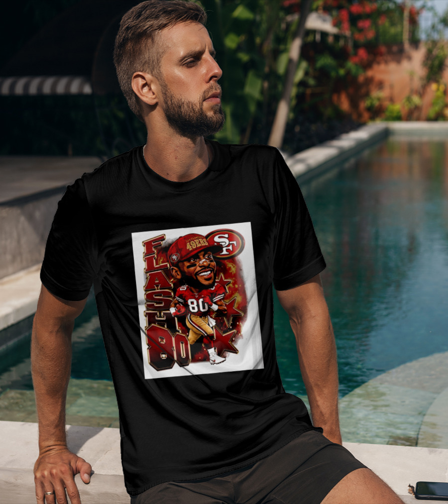 Flash Jerry Rice 80 San Francisco 49ers Caricature SF T-Shirt