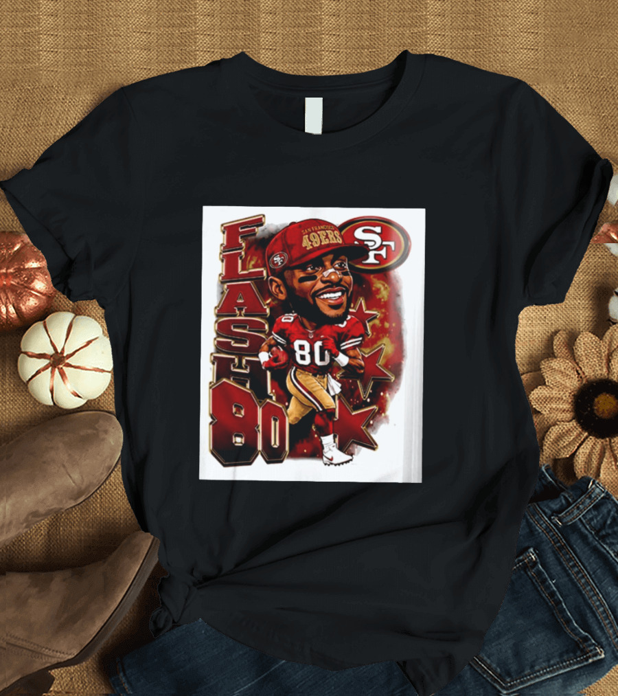 Flash Jerry Rice 80 San Francisco 49ers Caricature SF T-Shirt