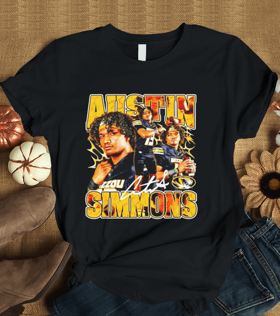 Austin Simmons Mizzou Tigers Football NCAA Player Collage T-Shirt