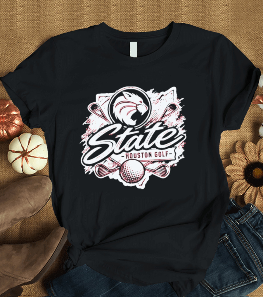 Houston State Golf Team 2026 Wildcats Lacrosse And Golf Clubs Combination T-Shirt