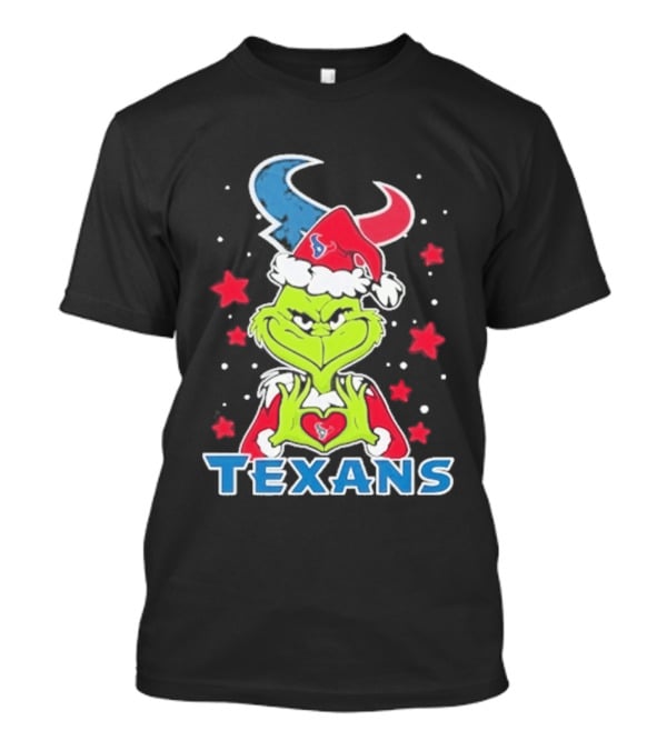 Houston Texans Grinch Love Hands Christmas Football 2026 T-Shirt