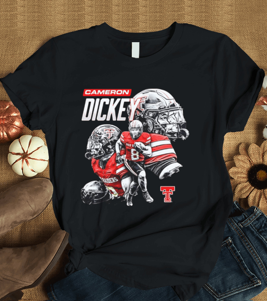 Cameron Dickey Texas Tech Red Raiders NCAA Football Player Collage T-Shirt
