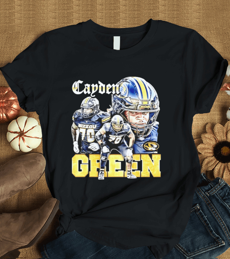 Cayden Green Mizzou 70 Missouri Tigers NCAA Football T-Shirt