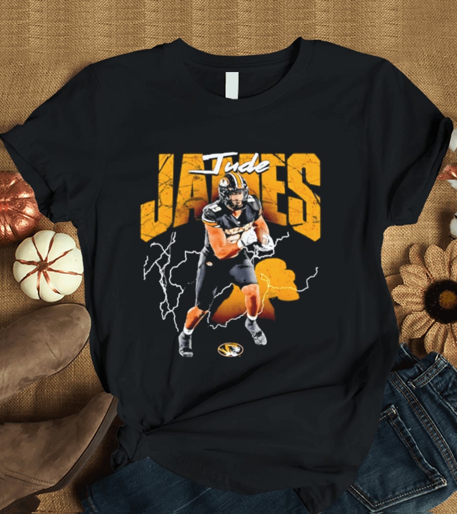 Jude James Missouri Tigers Football NCAA Lightning Strikes T-Shirt
