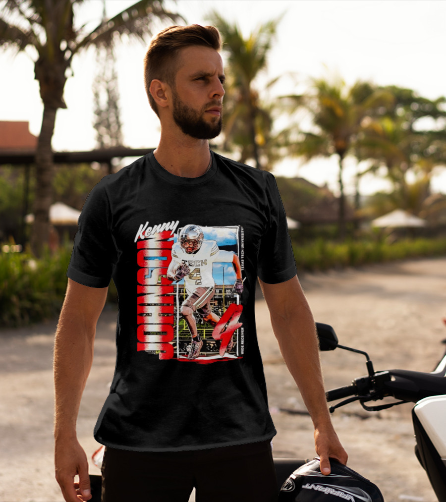Kenny Johnson Texas Tech Red Raiders Wide Receiver Football NCAA Cards Stadium T-Shirt
