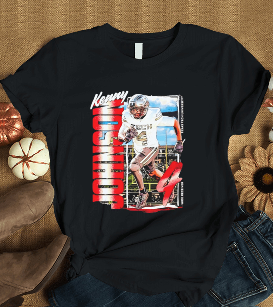 Kenny Johnson Texas Tech Red Raiders Wide Receiver Football NCAA Cards Stadium T-Shirt