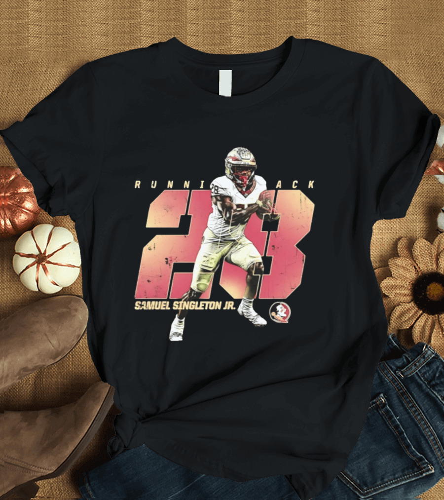 Samuel Singleton Jr Florida State Seminoles Running Back Number 28 NCAA T-Shirt