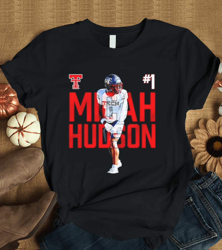 Micah Hudson Texas Tech Red Raiders Football NCAA Player Number 1 T-Shirt