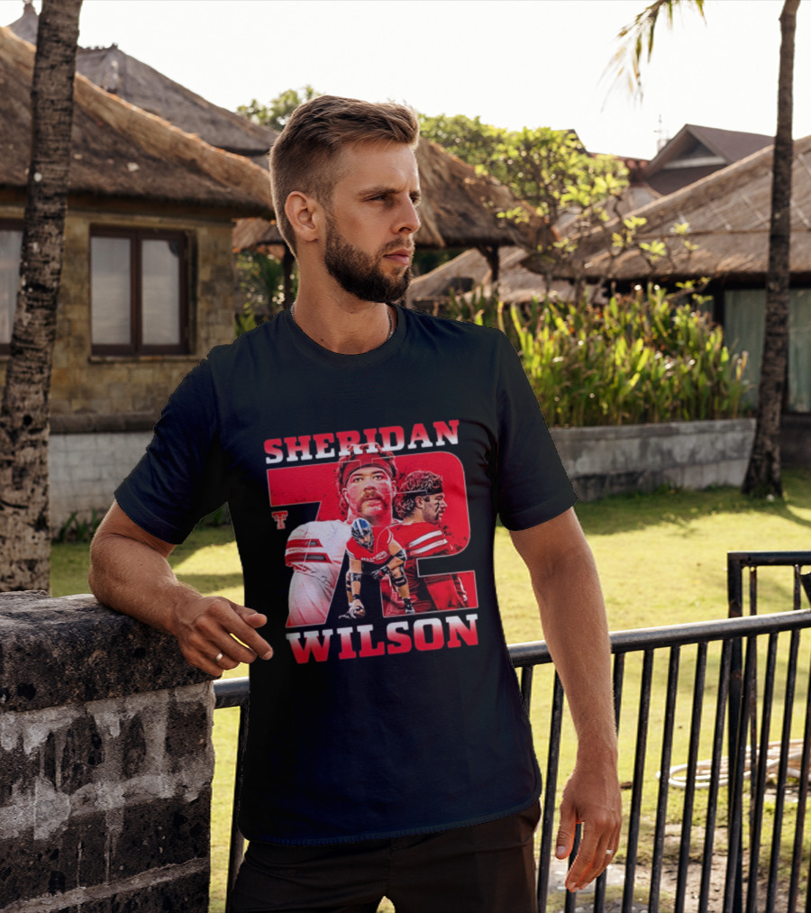 Sheridan Wilson 72 Texas Tech Red Raiders Football NCAA T-Shirt