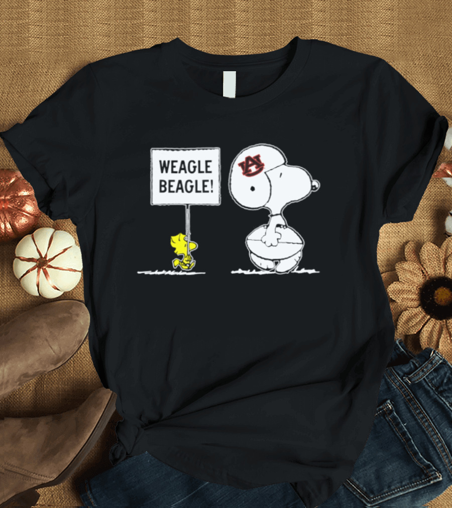 Snoopy Woodstock Auburn Tigers Weagle Beagle Football T-Shirt