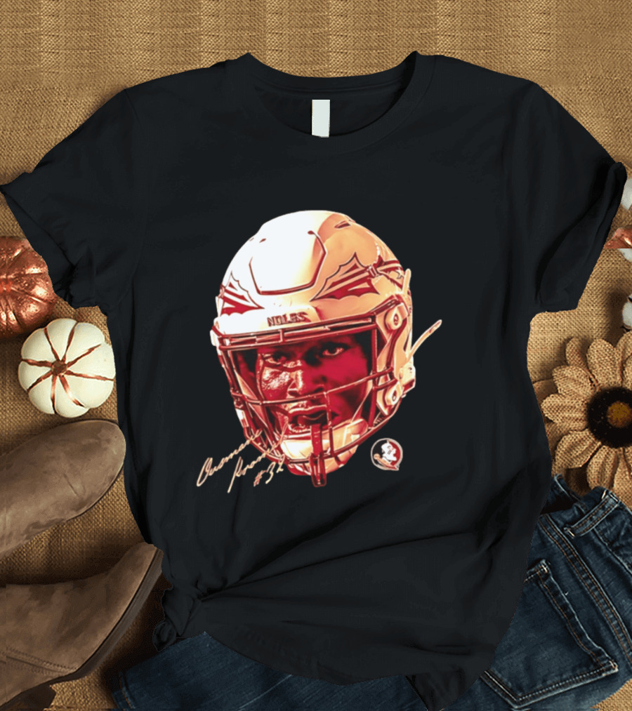 Ousmane Kromah #32 Florida State Seminoles NCAA Football Helmet Noles Game Face T-Shirt
